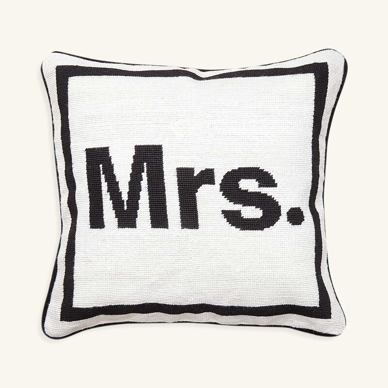 "Mrs" Needlepoint Pillow jonathan adler mrs needlepoint pillow