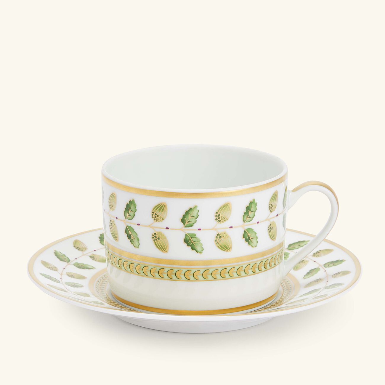 bernardaud constance tea cup saucer green