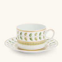 bernardaud constance tea cup saucer green