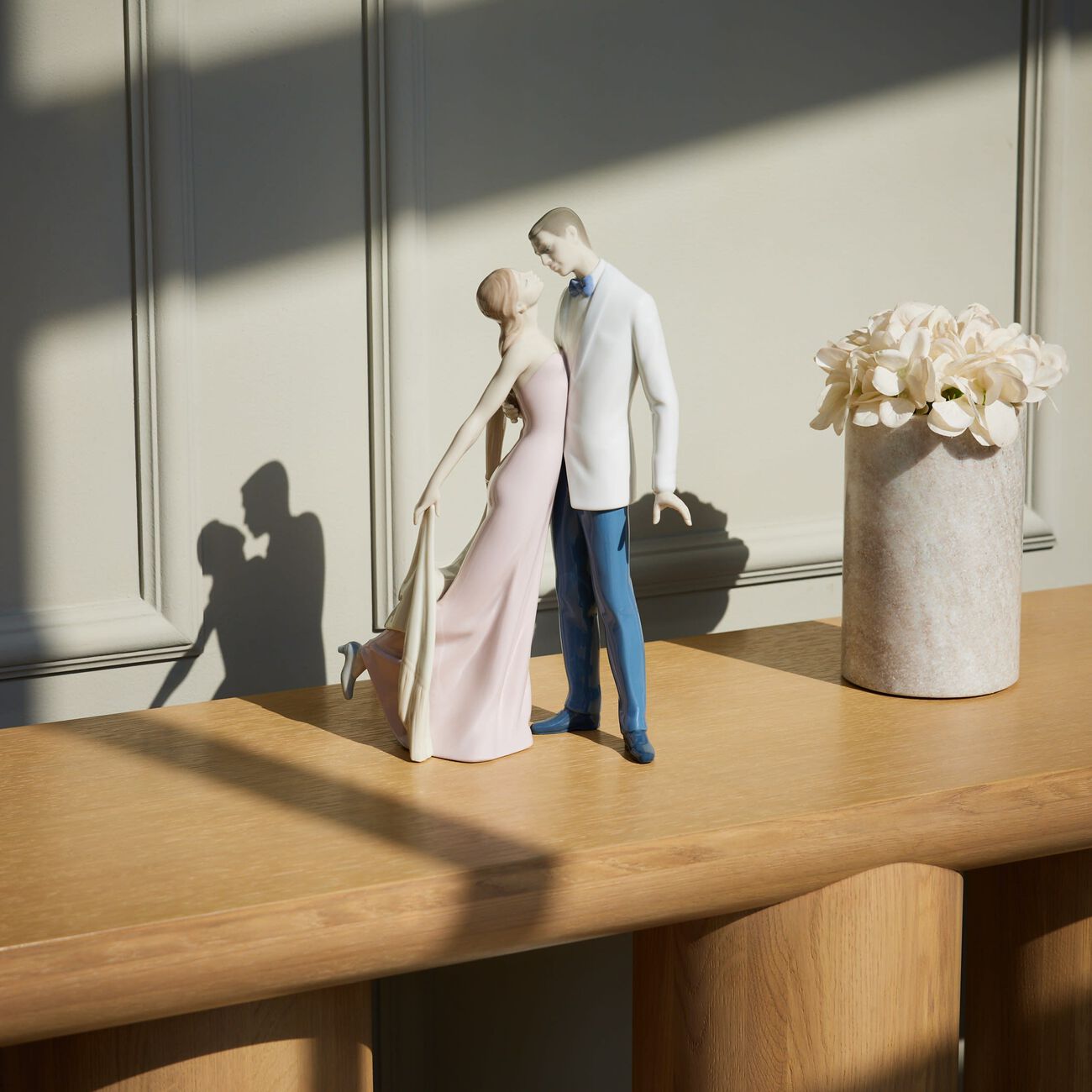 lladro happy anniversary couple sculpture medium grey