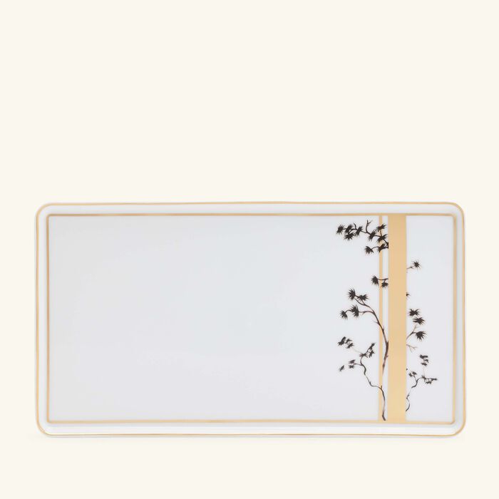 pinto paris kyoto rectangular plate gold band large