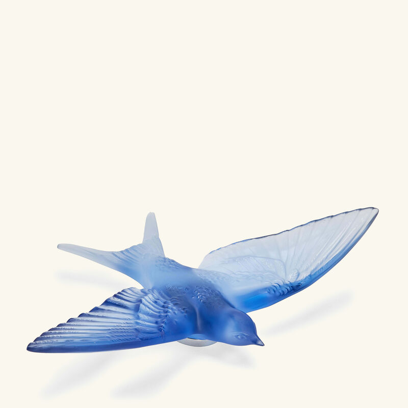Swallow Wings Down Sculpture Small Blue lalique swallow wings down sculpture small blue