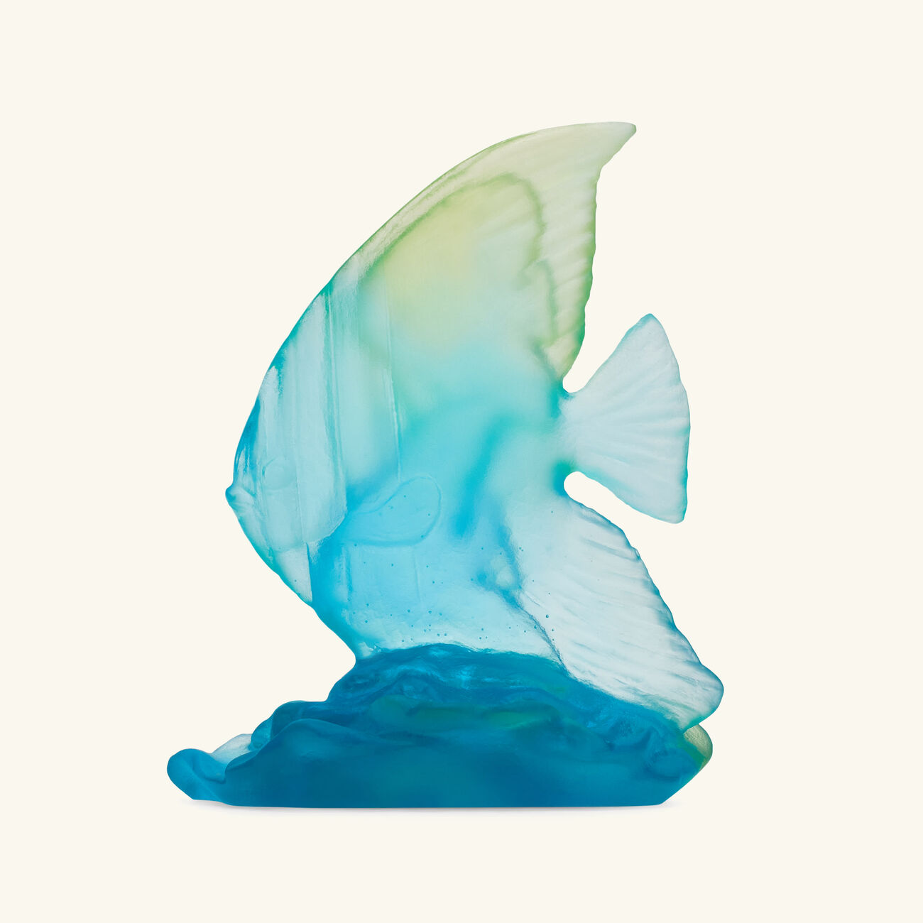 daum maya platax fish figurine mini blue