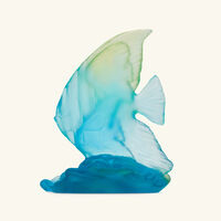 daum maya platax fish figurine mini blue