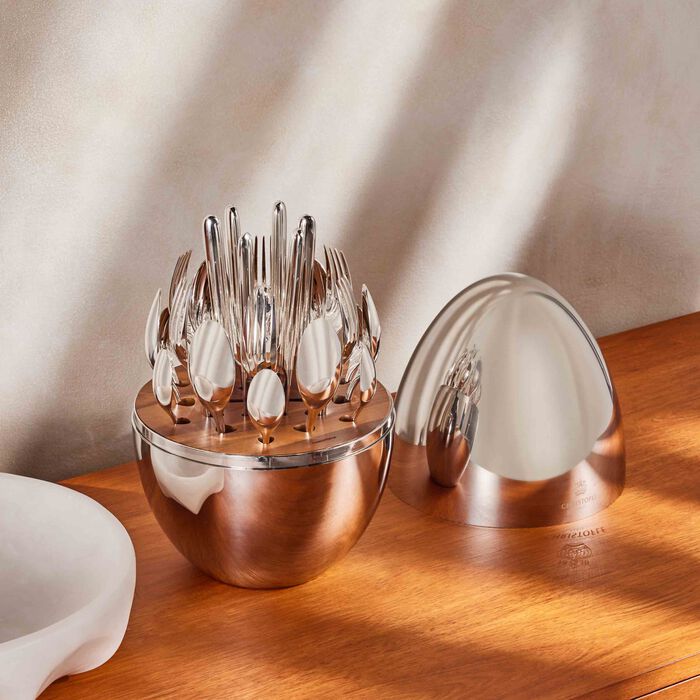 christofle mood 24 piece flatware set silver plated