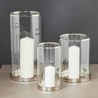 ralph lauren home modern hurricane candle holder silver