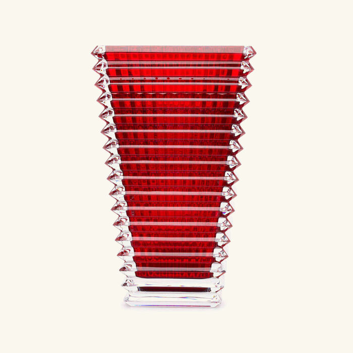 baccarat eye vase rectangular medium red