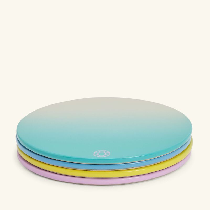 baccarat octogone coasters pastel set of 4