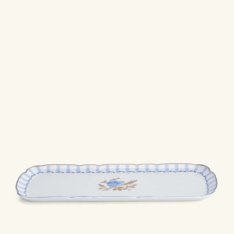 bernardaud brocante serving platter rectangular blue 38cm