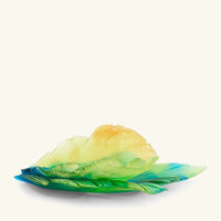 daum fleur de paon centrepiece green