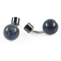 Cufflinks Blue Coral Haematite Silver. With Box Cufflinks Blue Coral Haematite Silver. With Box, small