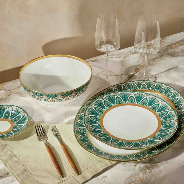 haviland r ves du nil dinner plate round green 28cm set of 2