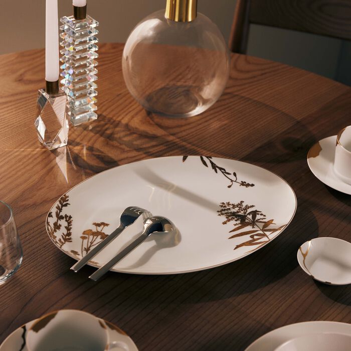 bernardaud v g tal or serving platter oval gold 39cm