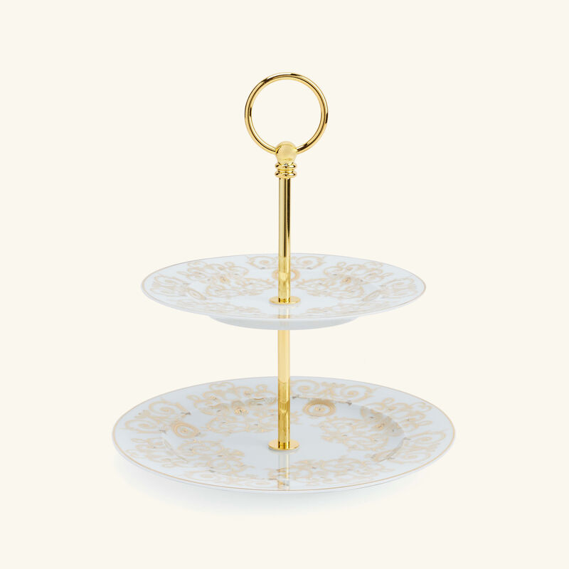 versace medusa gala etagere 2 tier cake stand white