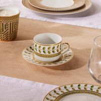 bernardaud constance tea cup saucer green