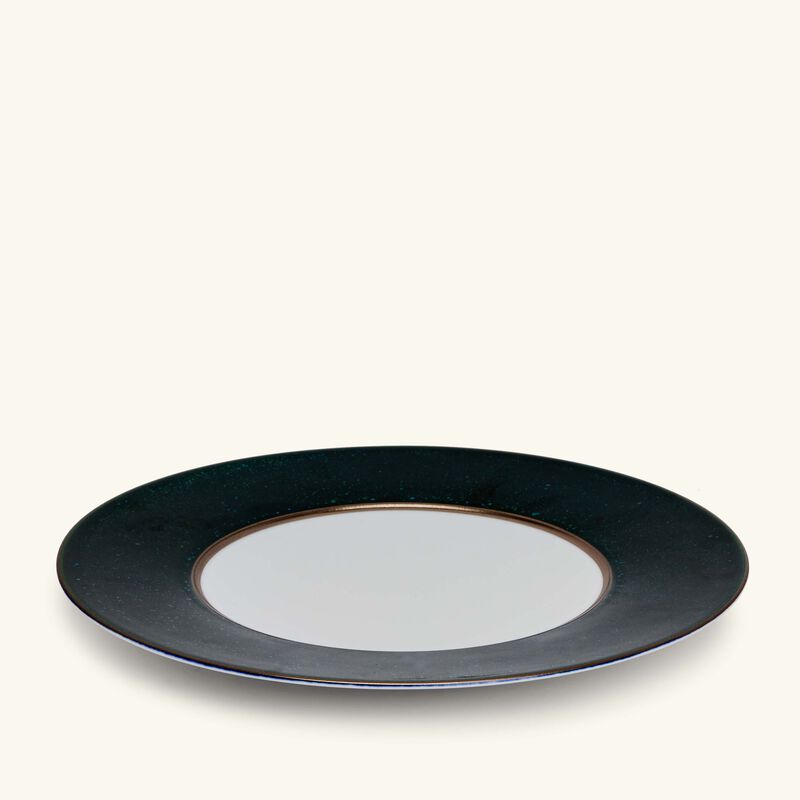 bernardaud vert marais service plate round black
