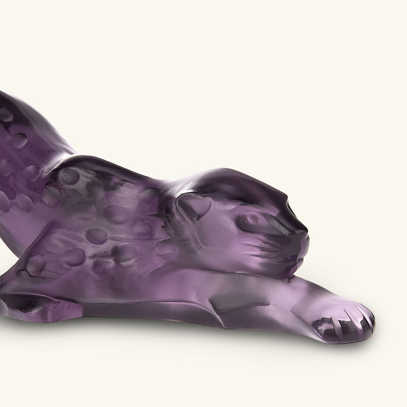 لاليك منحوتة نمر زيلا صغيرة بلون بنفسجي