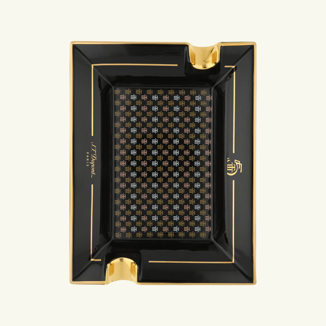 st dupont trindad ashtray rectangular large black