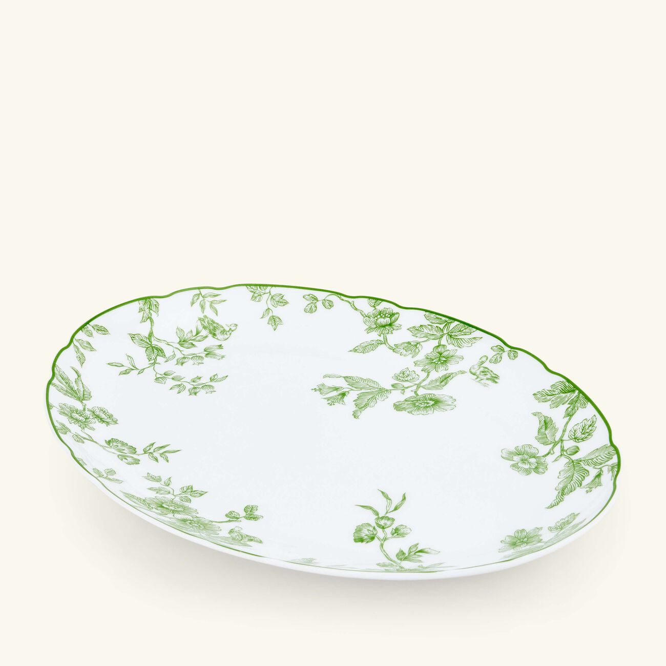 bernardaud albertine serving platter oval green 33cm