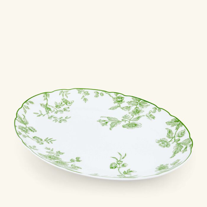bernardaud albertine serving platter oval green 33cm