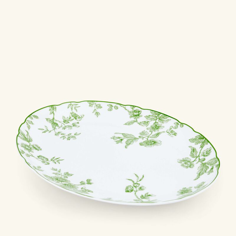 bernardaud albertine serving platter oval green 33cm