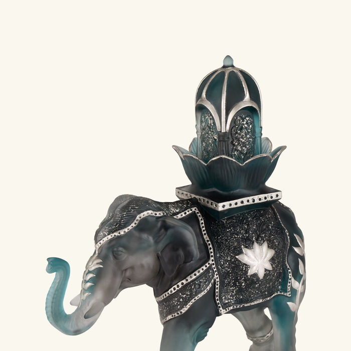 daum shalmara elephant sculpture limited edition blue