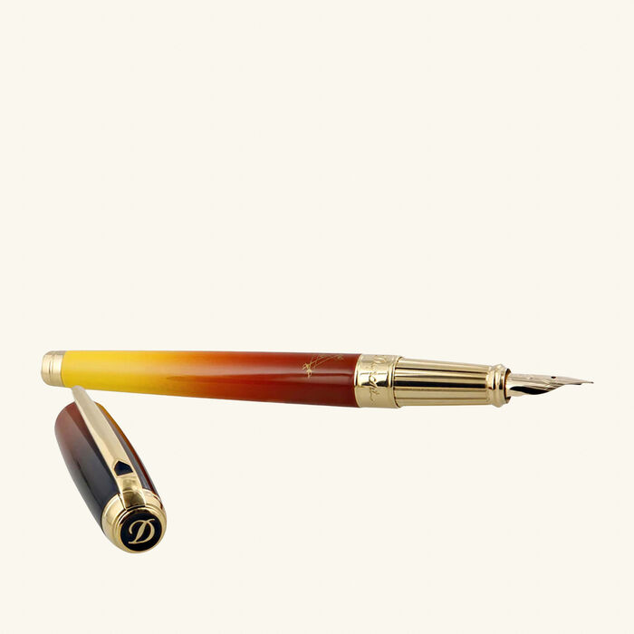 st dupont line d montecristo fountain pen brown