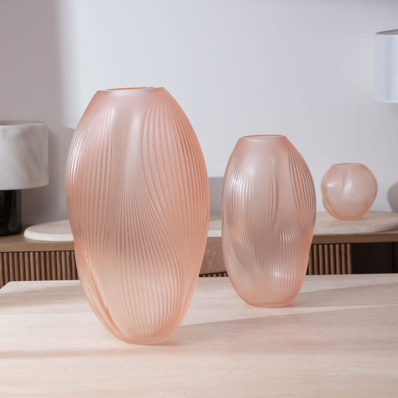 lalique alize vase extra large pink