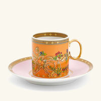 le jardin de versace coffee cup saucer orange