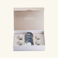 haviland le br sil coffee cup saucer blue set of 4