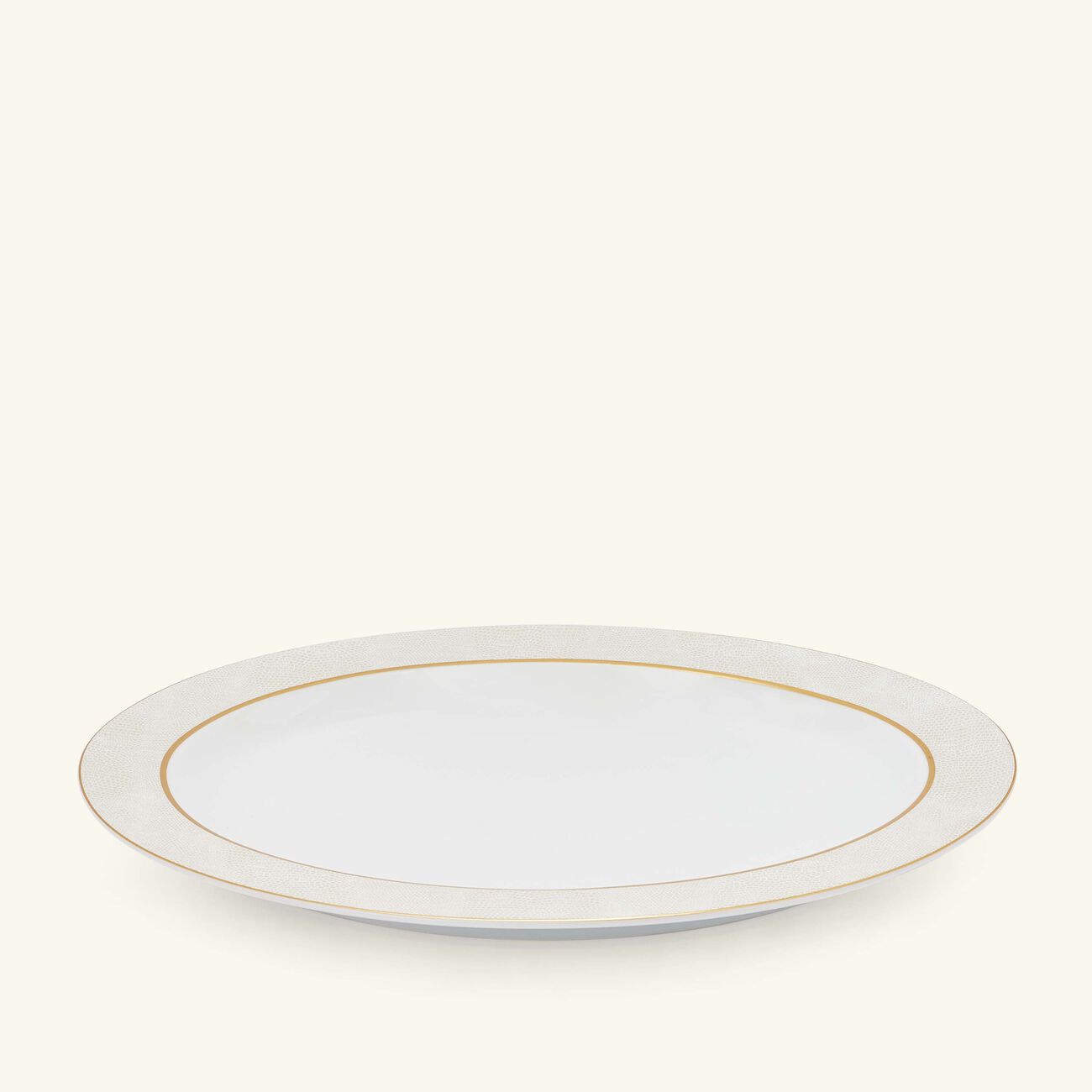 bernardaud sauvage blanc serving platter oval gold 39cm