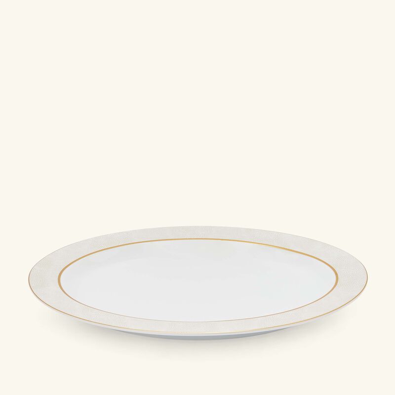 bernardaud sauvage blanc serving platter oval gold 39cm