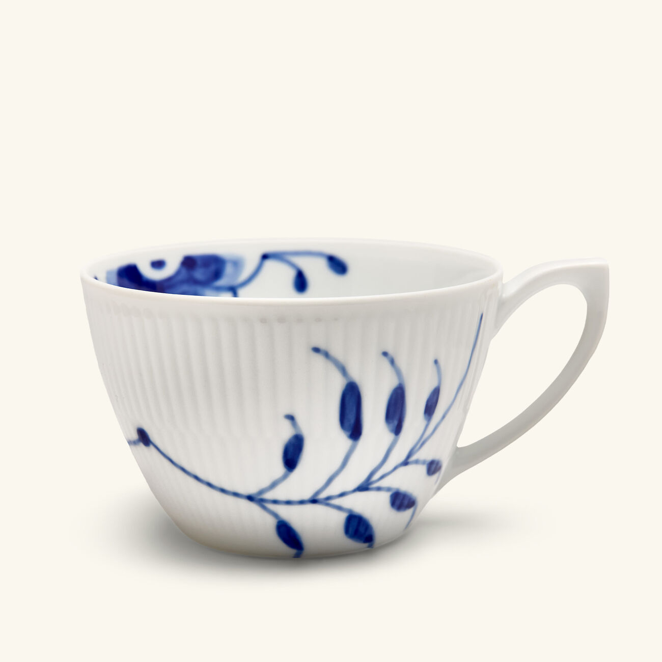 royal copenhagen blue fluted mega tea cup and saucer