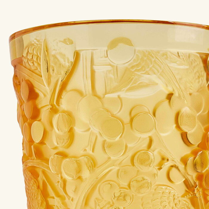 lalique merles et raisins vase small yellow