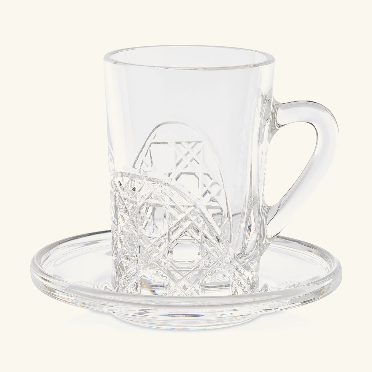 mario cioni c meta morphosis tea cup saucer clear
