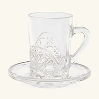 mario cioni c meta morphosis tea cup saucer clear