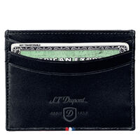 Line D Black Smooth Leather Credit Crad Holder, small