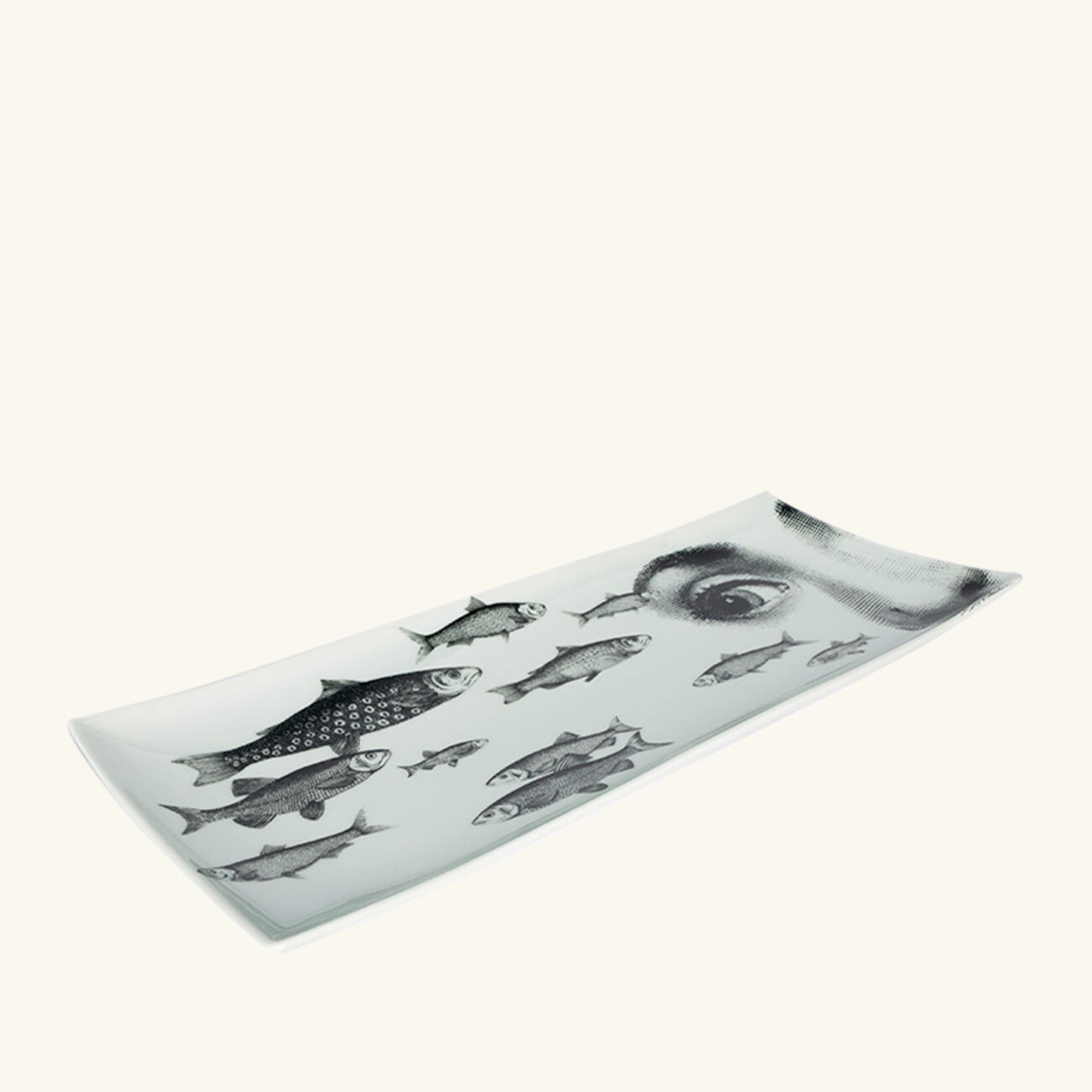 Tema e Variazioni no.392 Tray Rectangular Small Grey fornasetti tema e variazioni no 392 tray rectangular small grey