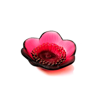lalique red anemone bowl