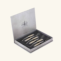 forge de laguiole acrylic handle table fork brown set of 6