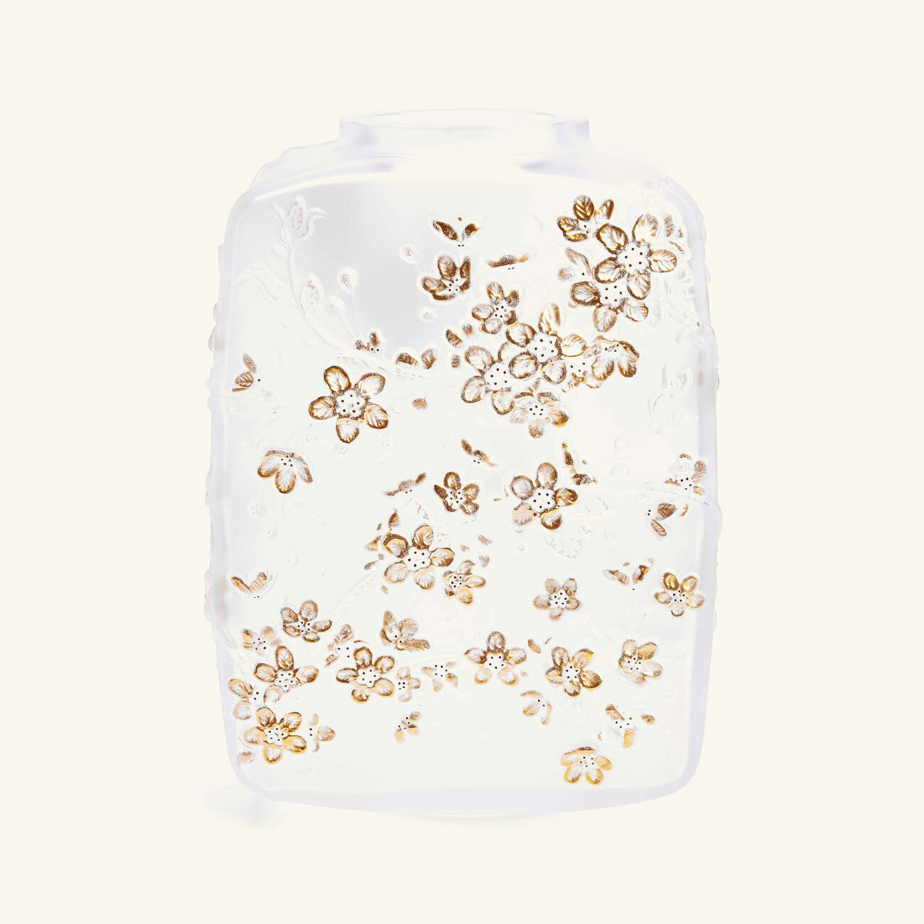 lalique fleurs de cerisier vase large clear