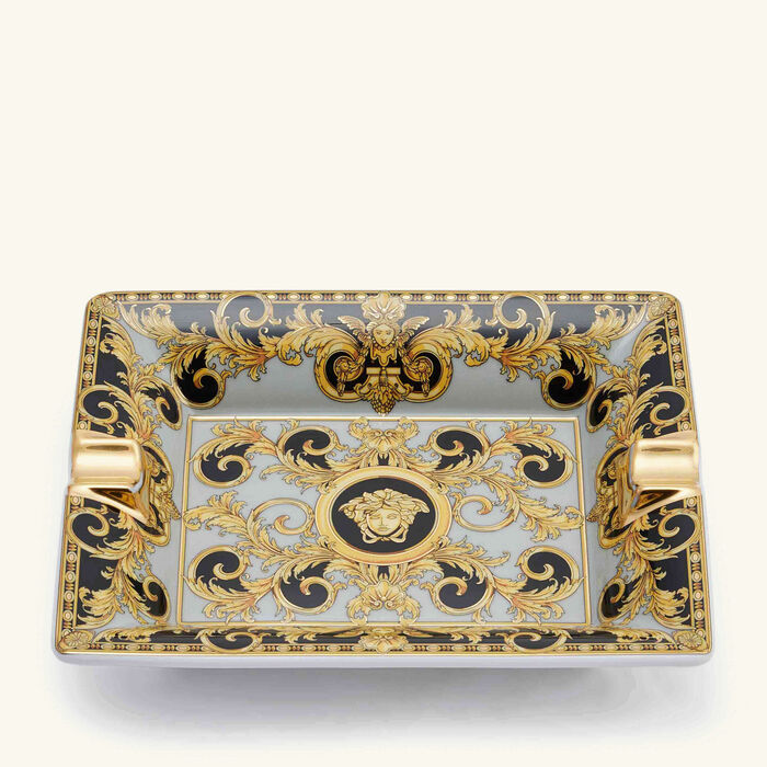 versace prestige gala ashtray rectangular small grey