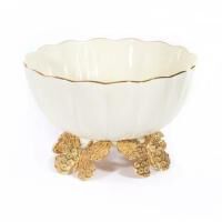 Catalina Porcelain Fluted Butterfly Bowl, small