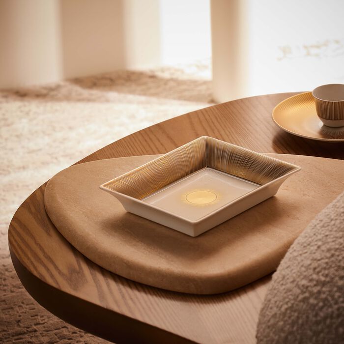 bernardaud sol ashtray rectangular small gold