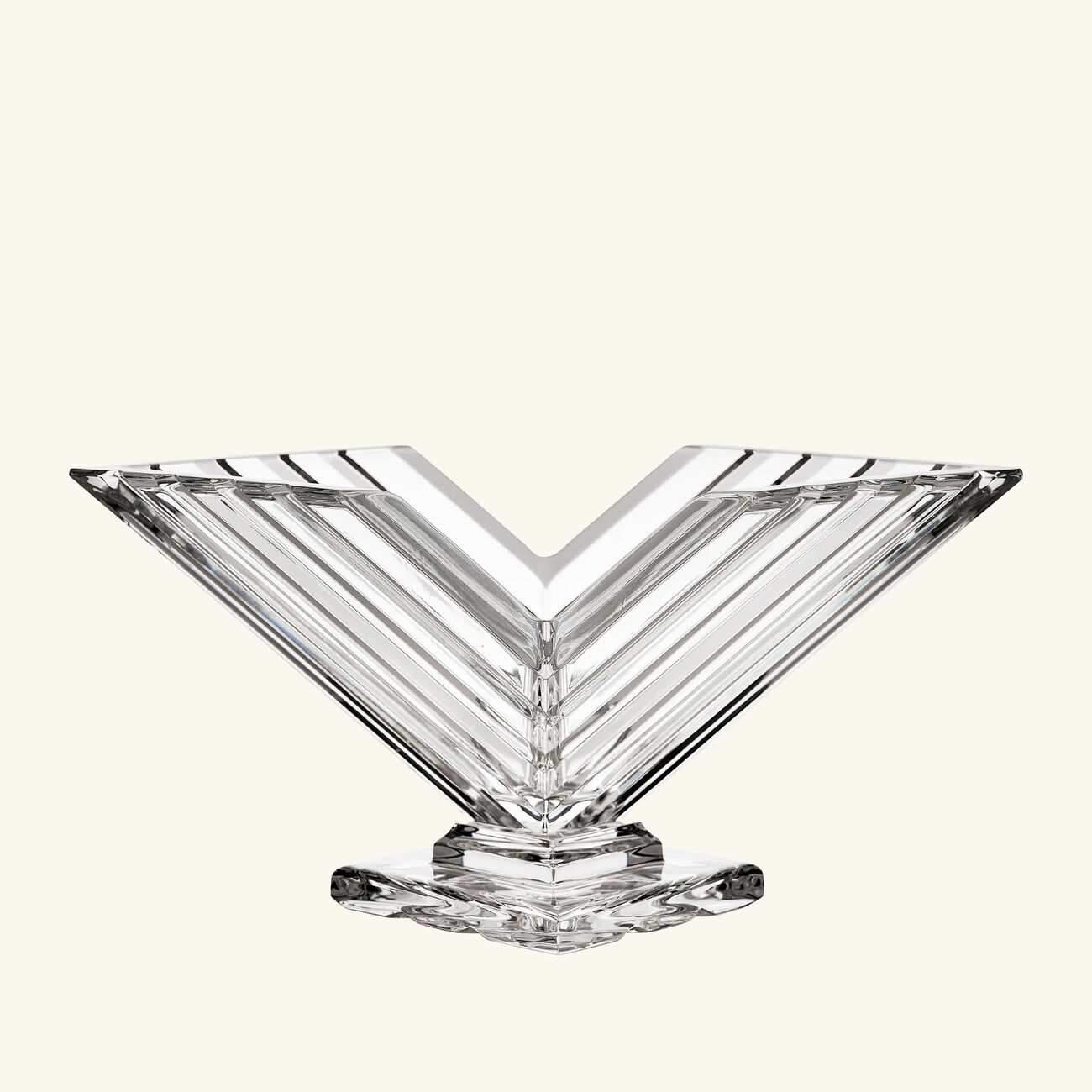 mario cioni c crystal v shape centerpiece large clear