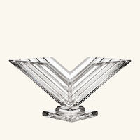 mario cioni c crystal v shape centerpiece large clear