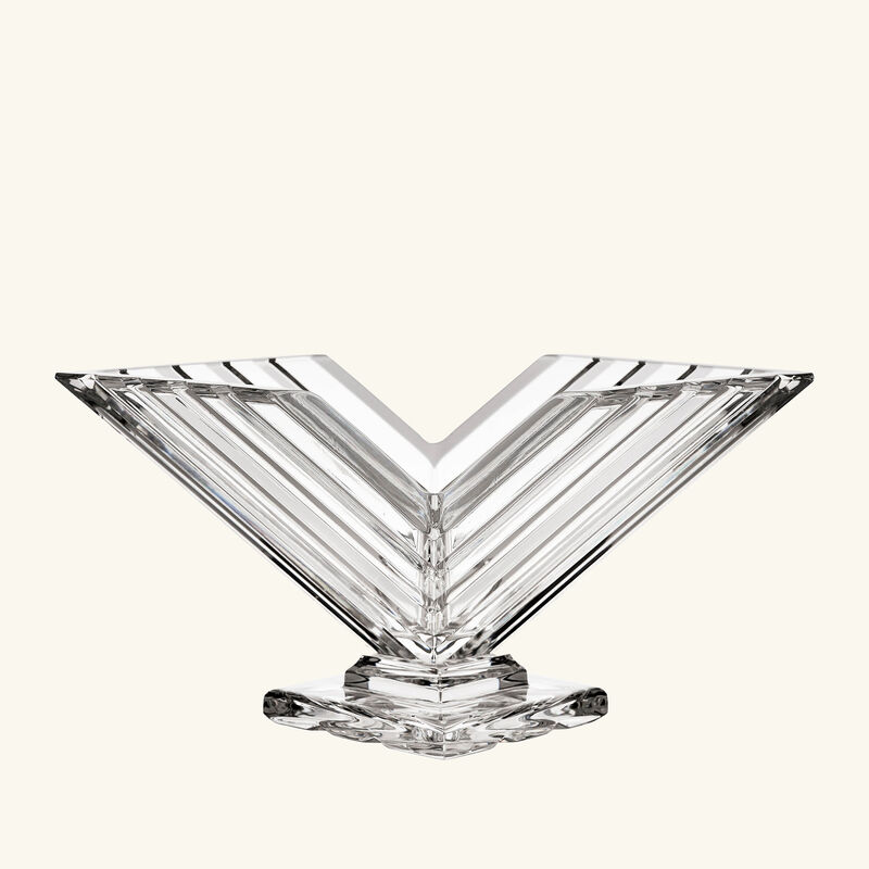 mario cioni c crystal v shape centerpiece large clear
