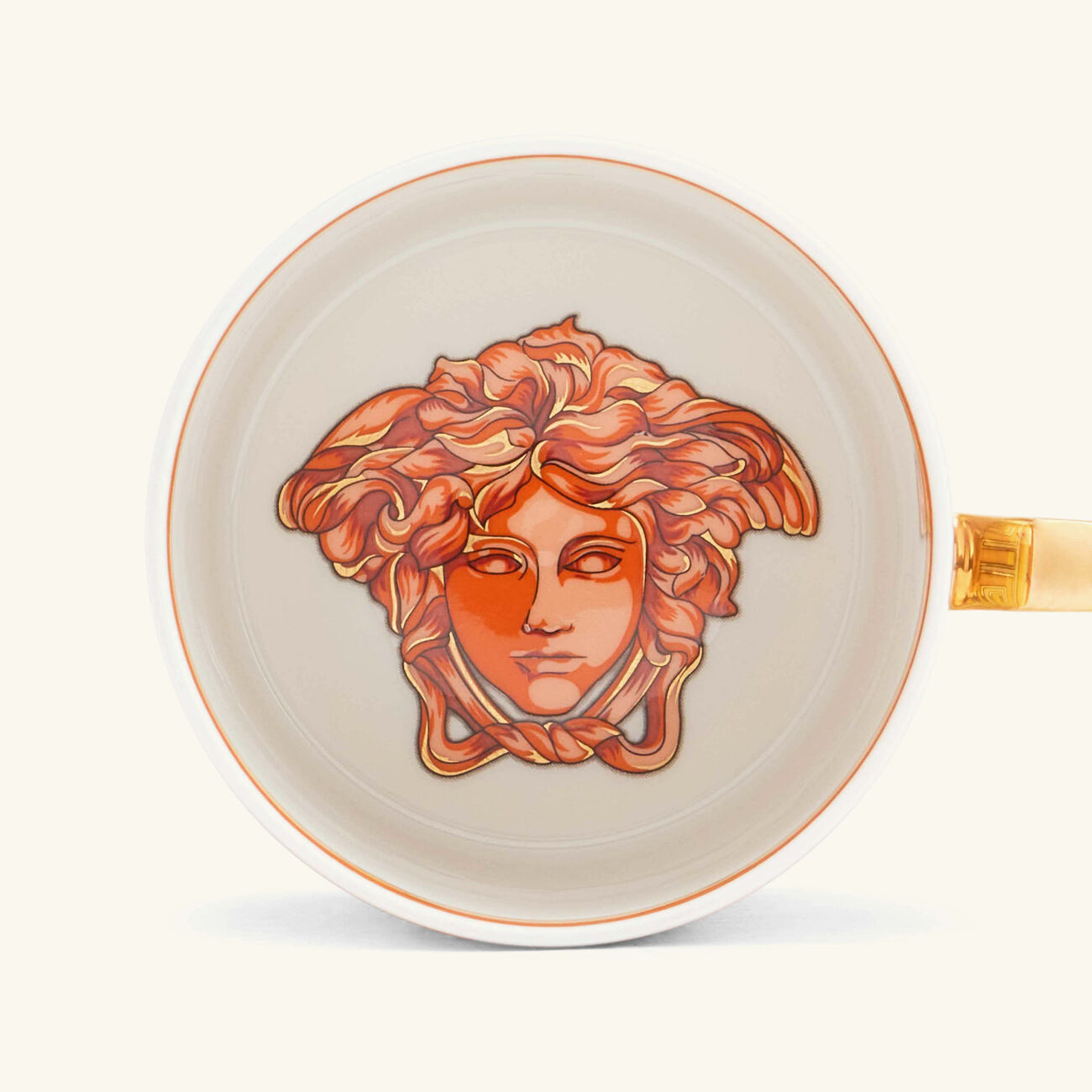 versace orange coin coffee cup saucer orange