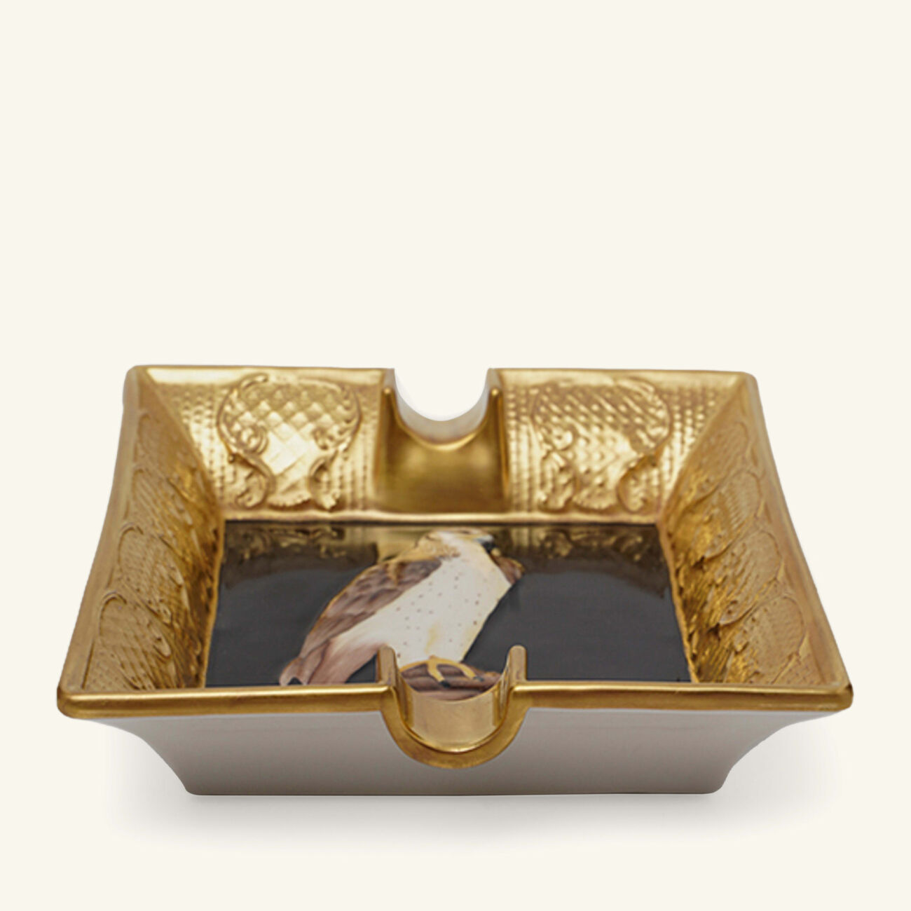 Falcon Ashtray Rectangular Gold villari falcon ashtray rectangular gold