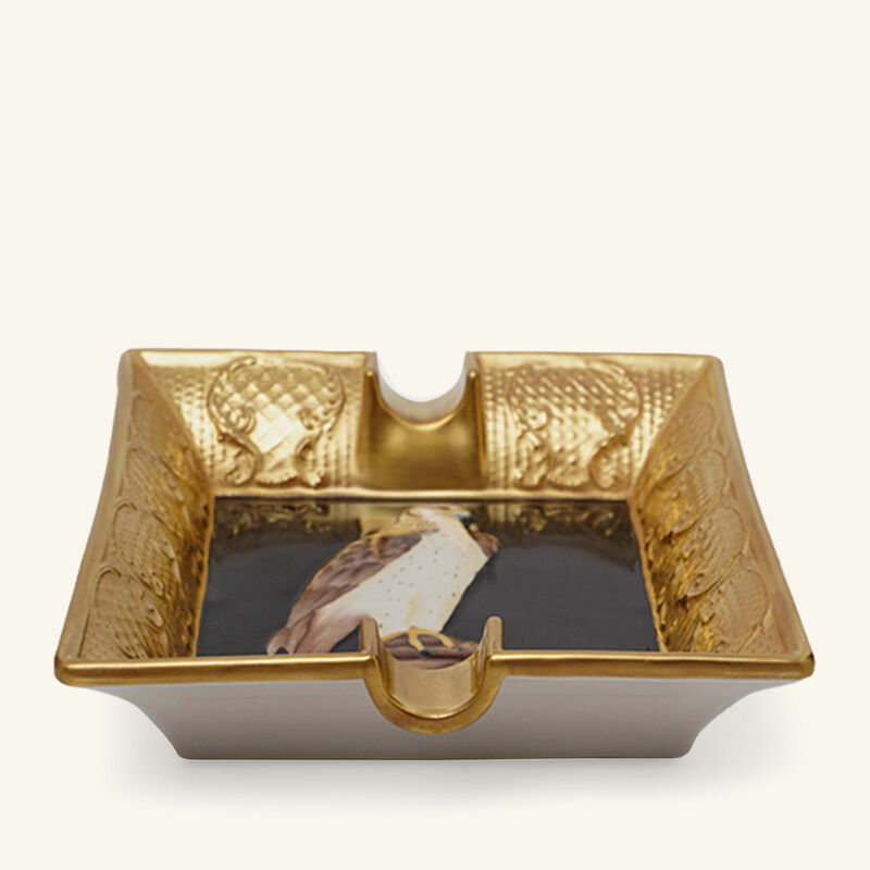 Falcon Ashtray Rectangular Gold villari falcon ashtray rectangular gold